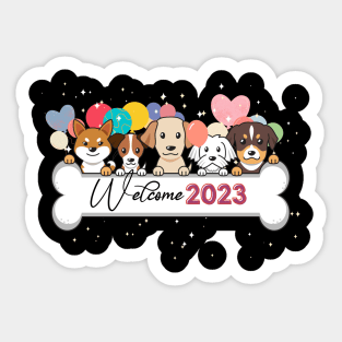 Cute Design to Welcome 2023 Sticker